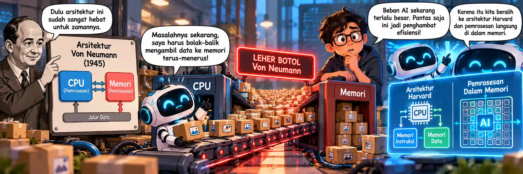 Menggugat Warisan Komputasi Klasik Ketika Arsitektur Von Neumann Menghambat Ledakan Kecerdasan Buatan