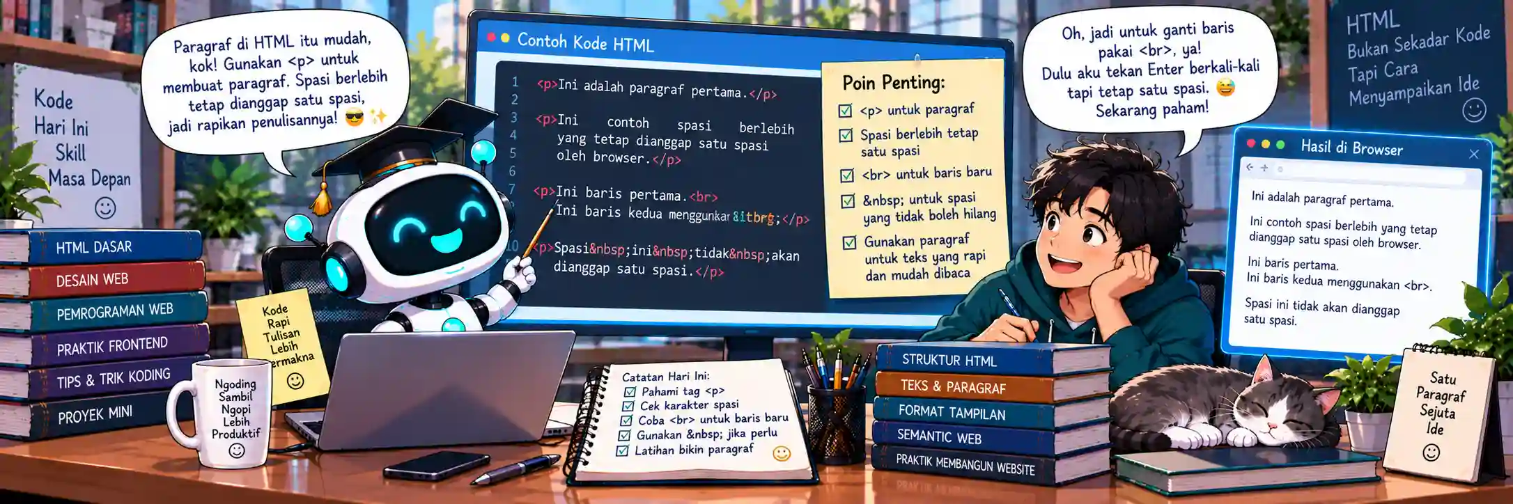 Pemrograman Web 1: Memahami Struktur dan Pembuatan Paragraf dalam HTML
