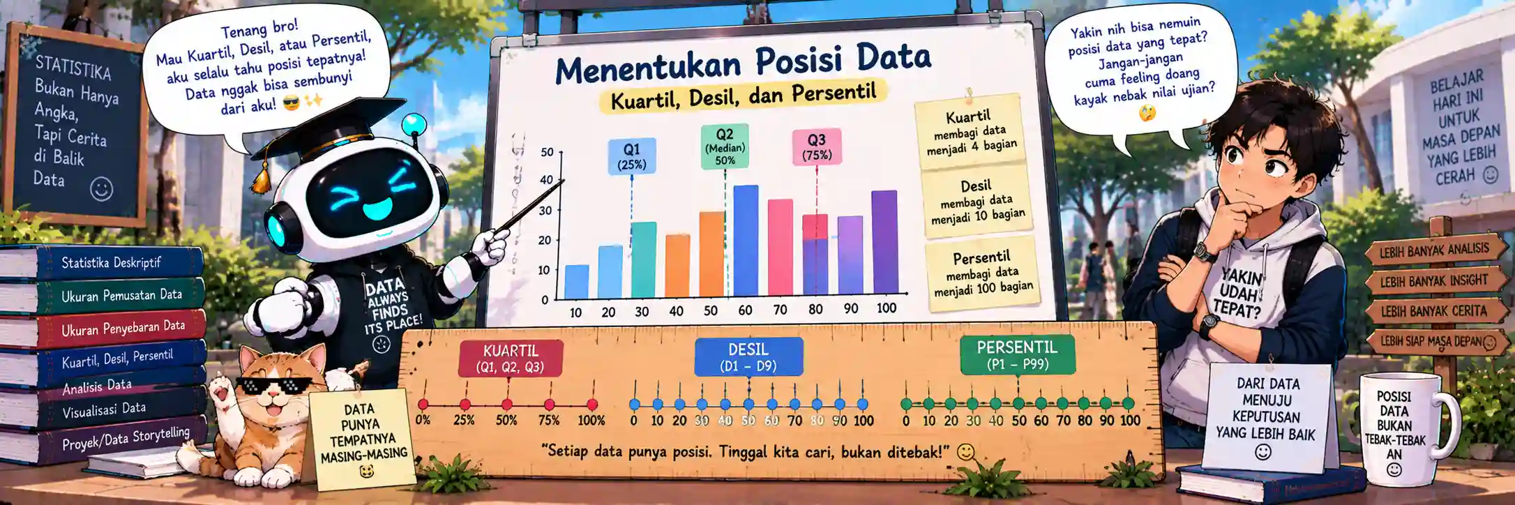 Statistika dan Probabilitas: Kuartil, Desil, dan Persentil