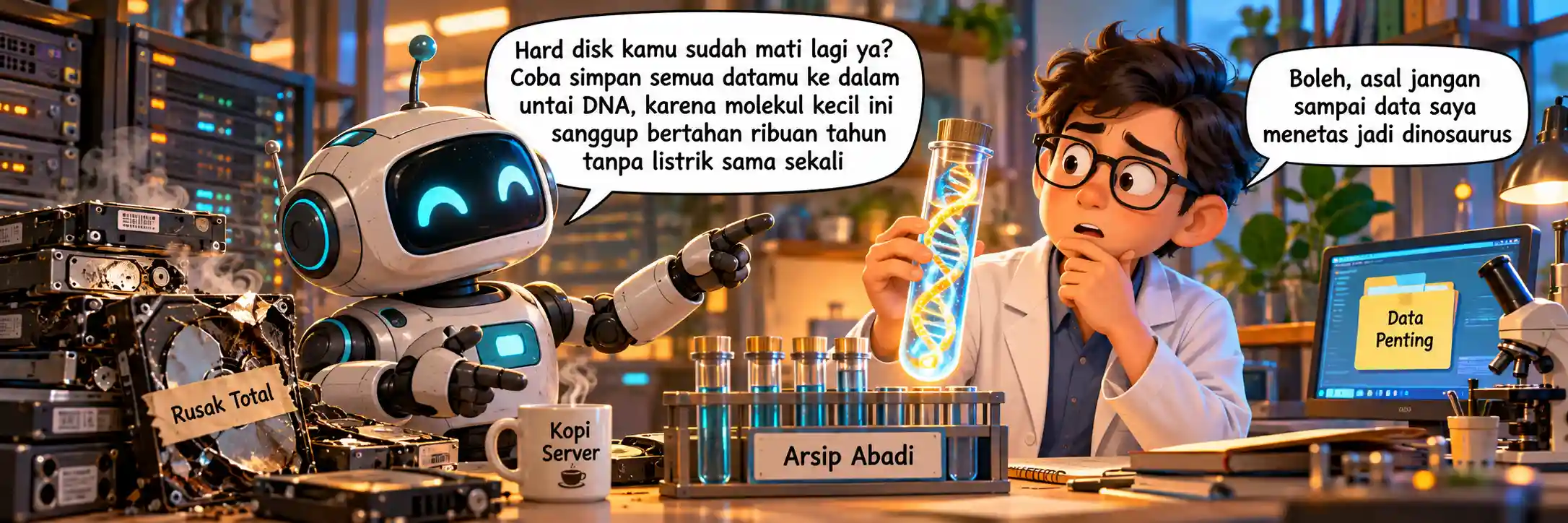 Menyimpan Data Peradaban dalam Untai DNA yang Sekecil Debu